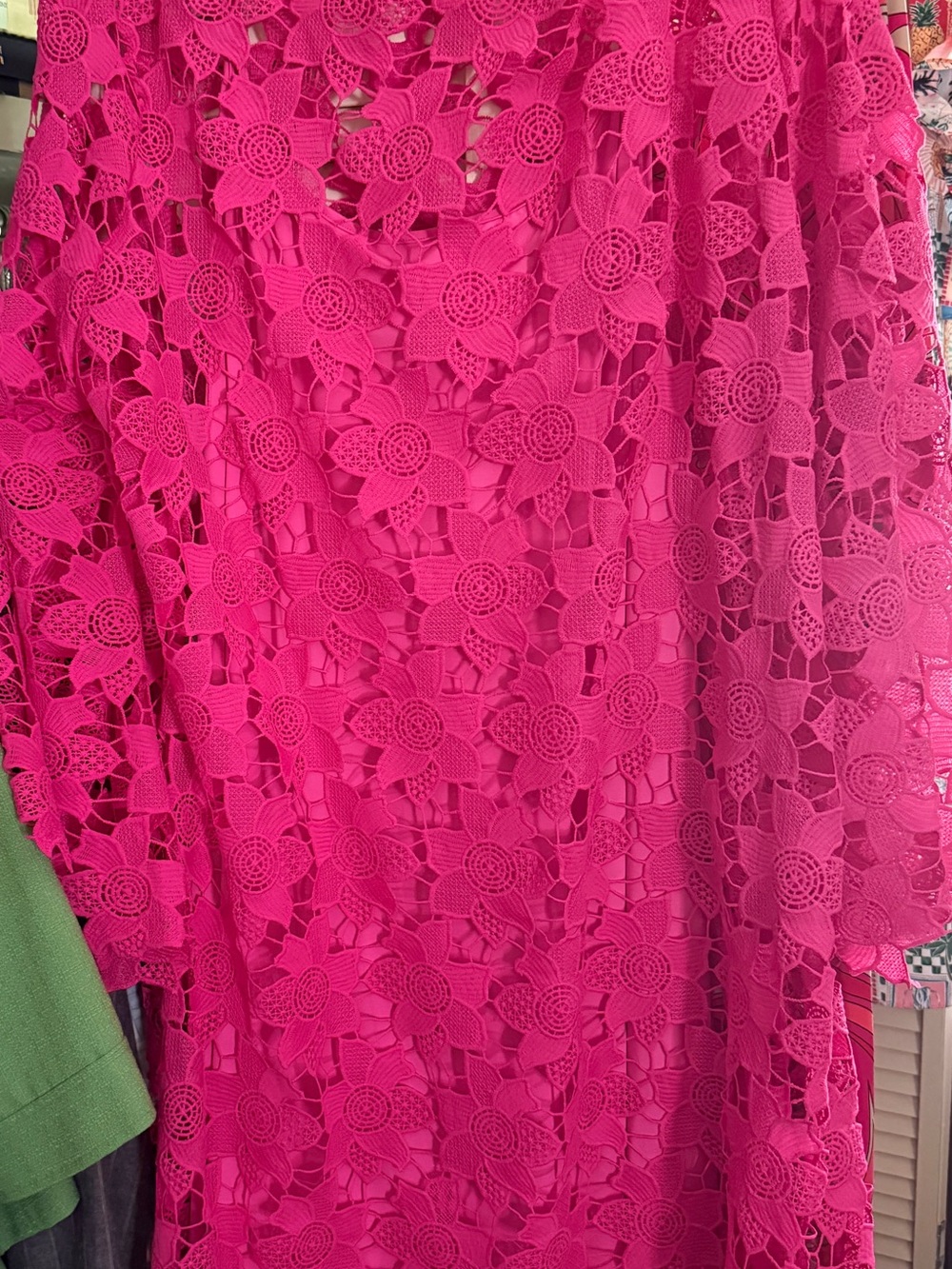Eyelet Lace Hot Pink Women's Dress